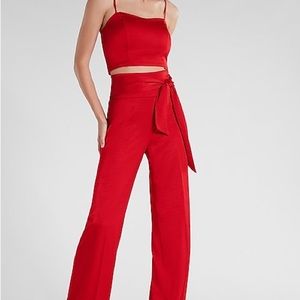 Red Satin Tank & Trouser Set - NWT